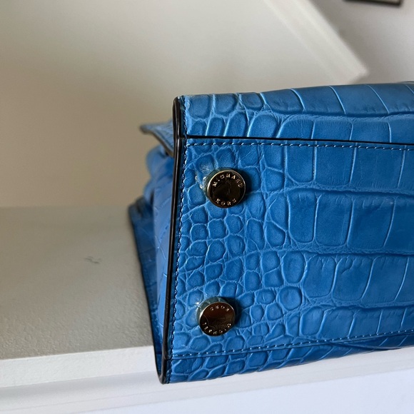 Michael Kors Croc Embossed bag blue leather - Picture 9 of 12